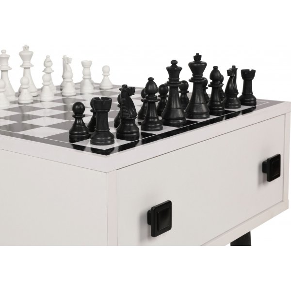 Shakkishakkipöytä 50 x 50 cm - Valkoinen/musta Shakkishakkipöytä 50 x 50 cm - Valkoinen/musta