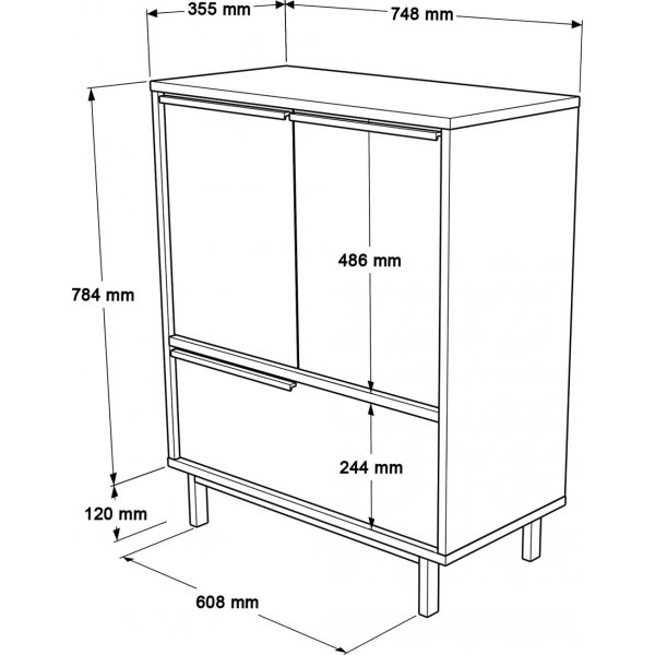 Ocean kaappi 8A - pähkinä Ocean kaappi 8A - pähkinä