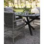 Provence ulkoiluryhm: Scottsdale pyre musta ruokapyt  112 cm sislten 4 Provence nojatuolia harmaata keinorottinki