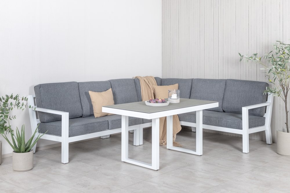 Barcelona kulmasohvaryhmä - valkoinen - Lounge-ryhmät, Ulkokalusteryhmät, Ulkokalusteet