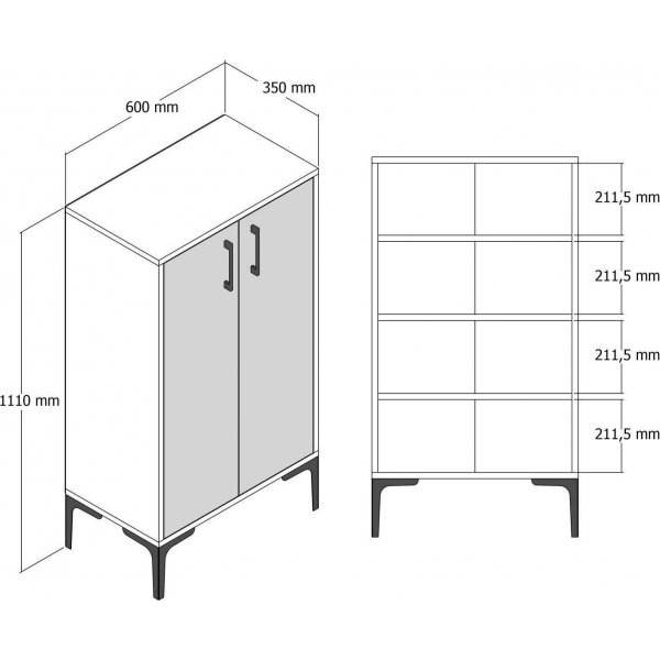 Prahan kenkäkaappi - pähkinä/kerma Prahan kenkäkaappi - pähkinä/kerma