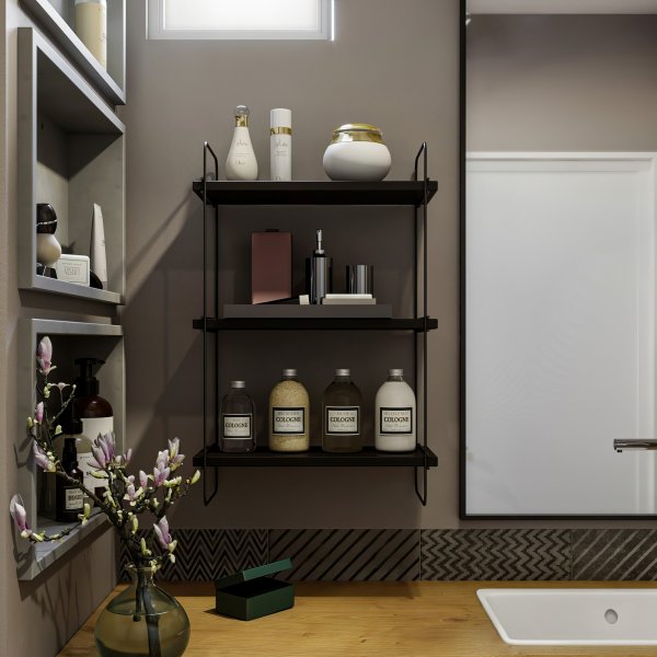 Pulalis seinähylly - antrasiitti Pulalis seinähylly - antrasiitti