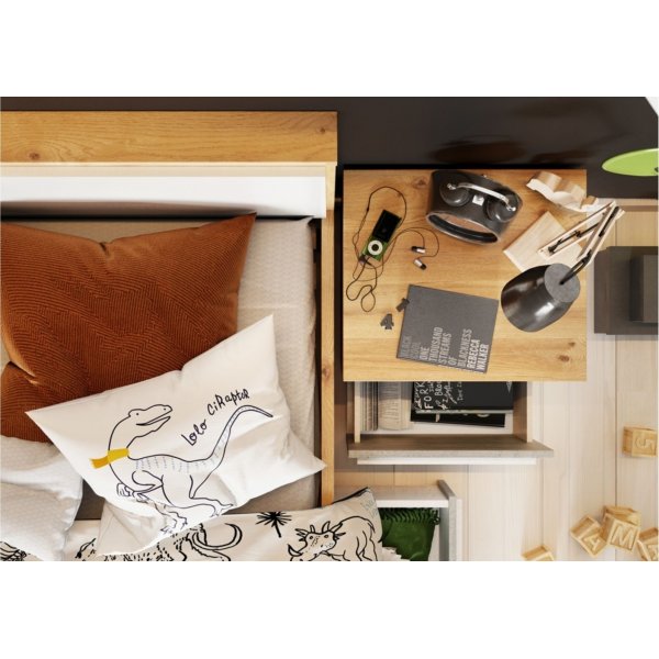 Plano yöpöytä - Nash tammi/harmaa Plano yöpöytä - Nash tammi/harmaa