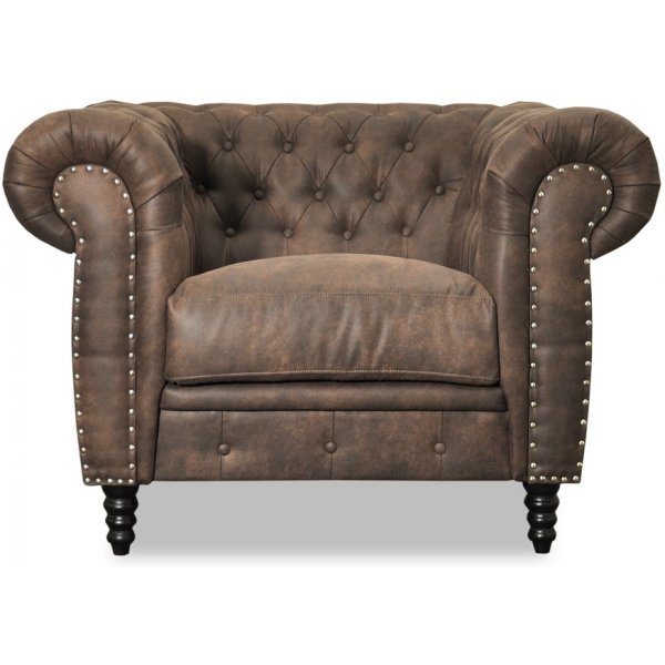 Ashford Chesterfield -nojatuoli - Ruskeaa eco-nahkaa