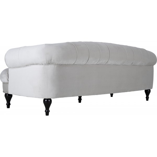 Sohva 3-istuttava chesterfield beige sametti Sohva 3-istuttava chesterfield beige sametti