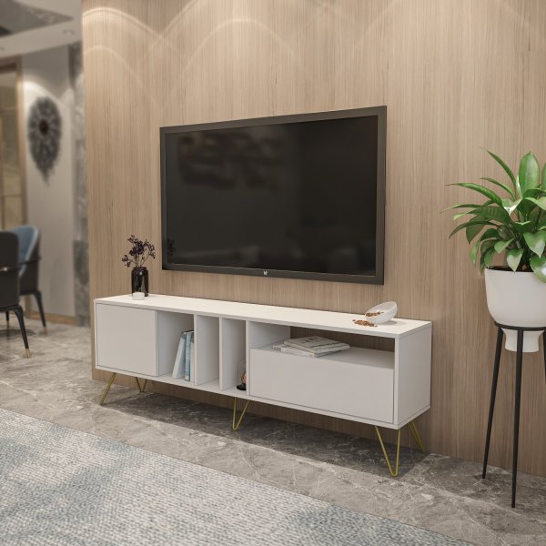 Mistico TV-taso - Valkoinen/kulta Mistico TV-taso - Valkoinen/kulta