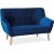 Aliana 2-istuttava sohva - Sininen sametti