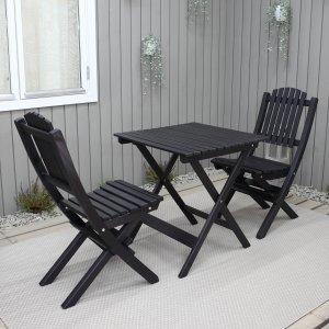 Wilma ulkona ryhmpyt 65 x 65 cm sis. 2kpl Visby tuoleja - Musta
