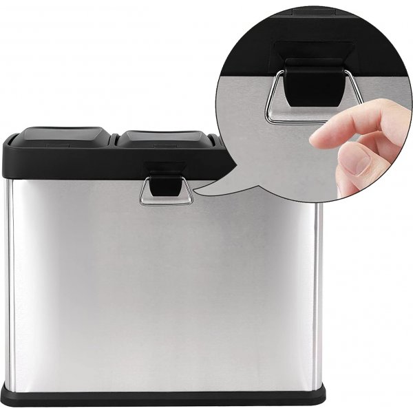 Maiken roskakori 54 l - Hopea/musta