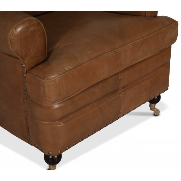 Howard-nojatuoli Cairo - Ruskea aniliininahka