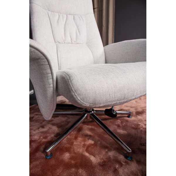 Julius lepotuoli rahialla - Harmaa kangas Julius lepotuoli rahialla - Harmaa kangas