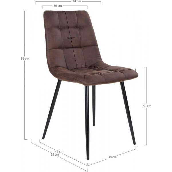 Middelfart ruokapöydän tuoli - tummanruskea/musta Middelfart ruokapöydän tuoli - tummanruskea/musta