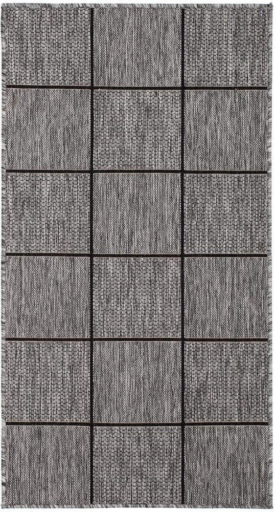 Litteä kudottu matto Matthews Grey/musta - 80x340 cm - Sileäkudotut matot, Mattoja