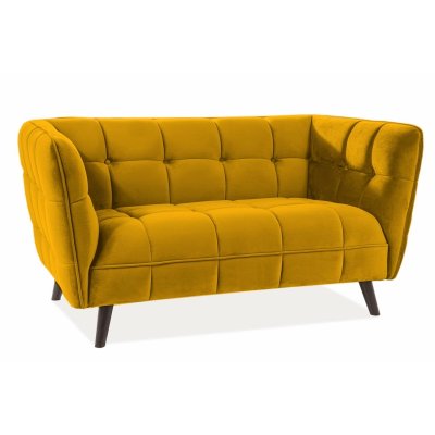 Renae 2-istuttava sohva keltaista samettia