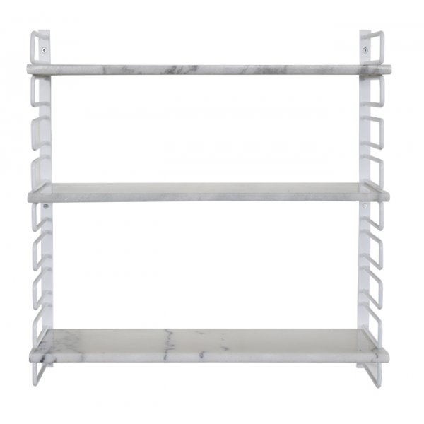 Ester-seinähylly - Vaalea marmori / Valkoinen Ester-seinähylly - Vaalea marmori / Valkoinen