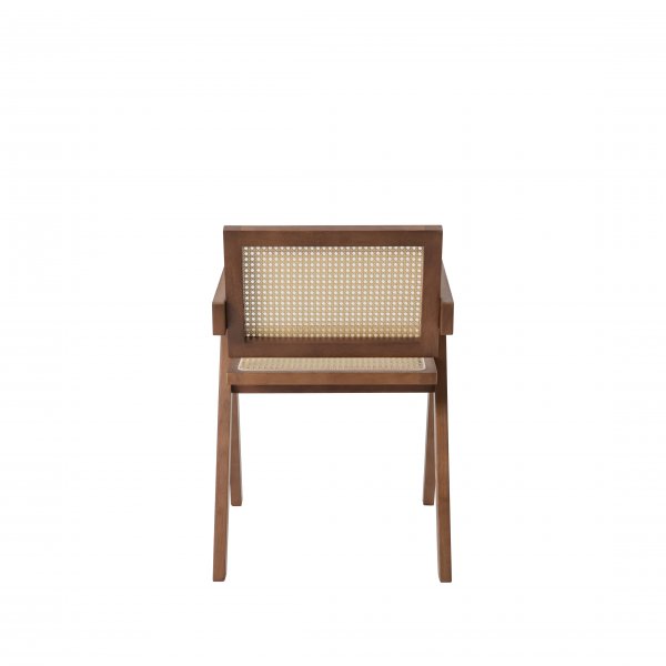 Anna-nojatuoli - Ruskea, rottinki istuimessa ja selknojassa