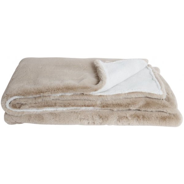 Pehme Plaid 130x170 cm - beige / valkoinen