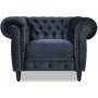 Ashford chesterfield -nojatuoli - Tummansininen sametti