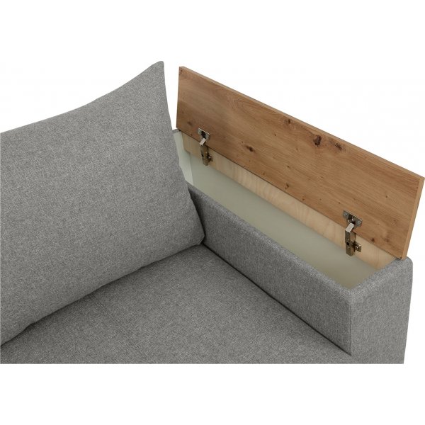 Denvo divaani vuodesohva puffeilla - harmaa Denvo divaani vuodesohva puffeilla - harmaa