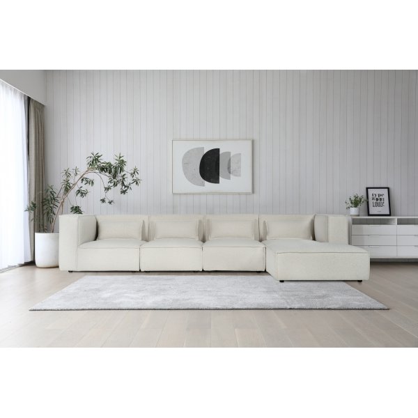 Nees modulaarinen sohva valkoista boucla - combo 1