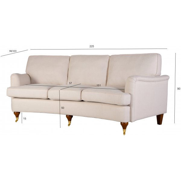 Neljän istuttava Howard Watford Deluxe -kaarisohva - Hiekka + Huonekalujen tahranpoistoaine Neljän istuttava Howard Watford Deluxe -kaarisohva - Hiekka + Huonekalujen tahranpoistoaine