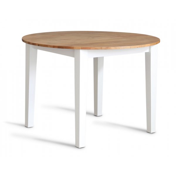 Dalslandin ruokailuryhmä: Pyöreä pöytä tammi/valkoinen ja 4 Blue Tuva -tuolia + 3.00 x Huonekalujen jalat Dalslandin ruokailuryhmä: Pyöreä pöytä tammi/valkoinen ja 4 Blue Tuva -tuolia + 3.00 x Huonekalujen jalat