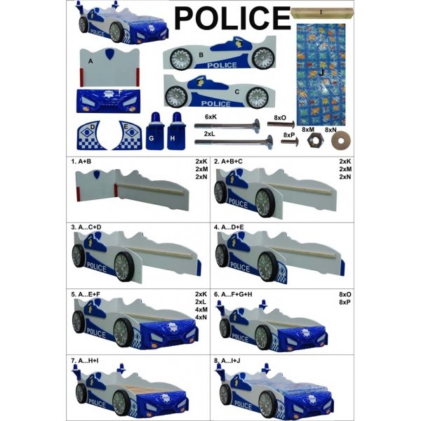 Poliisi-lastens�nky - 90x200 cm