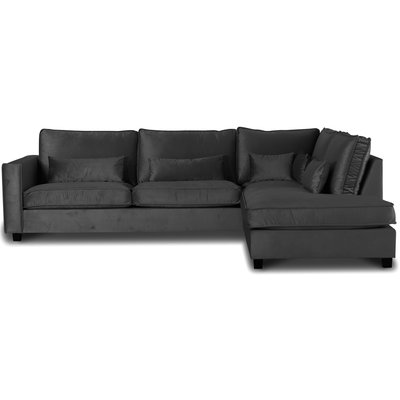 Lounge-sohva Adore XL avoimella pdyll, oikea - Hopeanharmaa (sametti)