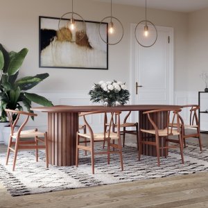 PiPi ruokailuryhmä soikea ruokapöytä 240 cm pähkinä + 6 Brandon ruokatuolia - Walnut PiPi ruokailuryhmä soikea ruokapöytä 240 cm pähkinä + 6 Brandon ruokatuolia - Walnut