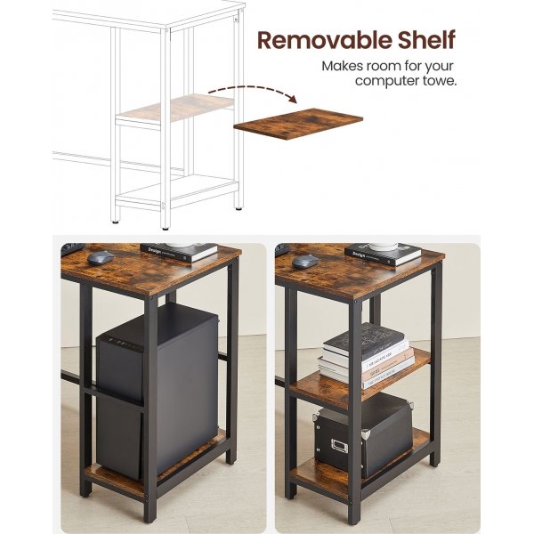 Rami kulmapöytä 138/138 x 49 cm - Ruskea/musta Rami kulmapöytä 138/138 x 49 cm - Ruskea/musta