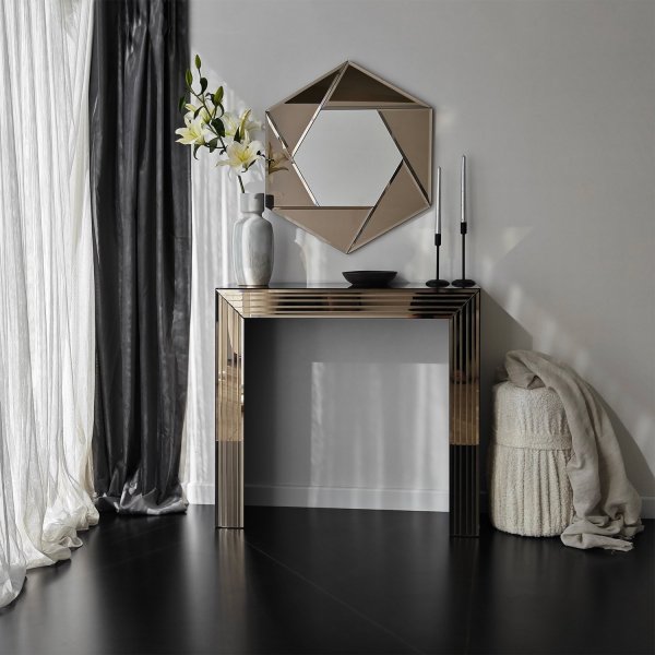 Triono-mukavuuspöytä 91 x 30 cm - Pronssi Triono-mukavuuspöytä 91 x 30 cm - Pronssi