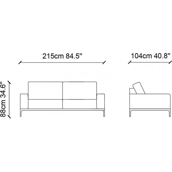 Secret 3-istuttava sohva - harmaa