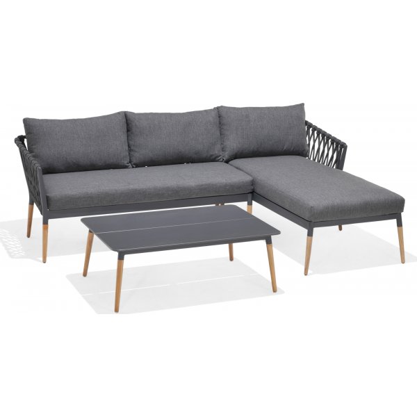 Lifestyle Garden ulkoiluryhm Ipanema divaani sohva pydll - harmaa olefiini