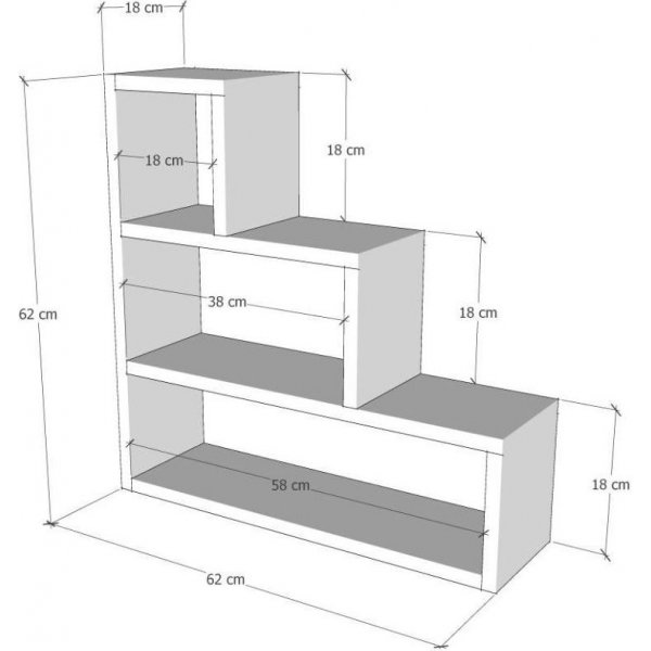 Pyramid seinhylly - keltainen