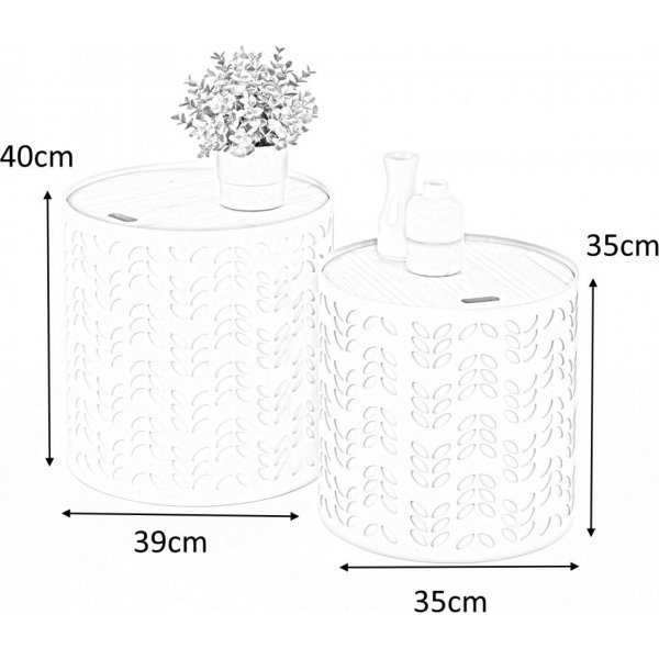Pinottava Trudie-pöytä - Valkoinen/harmaa Pinottava Trudie-pöytä - Valkoinen/harmaa