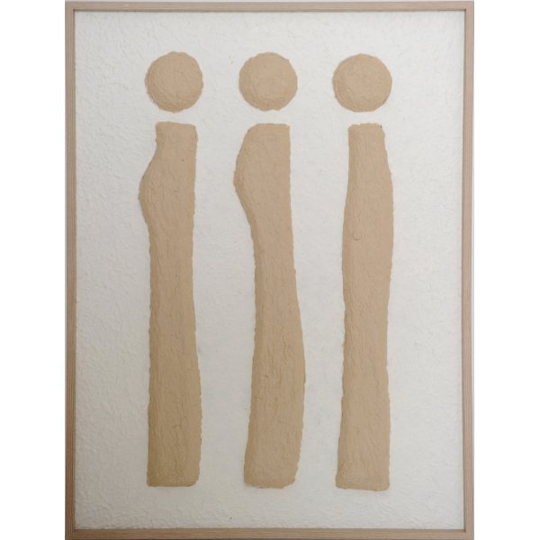 3D-maalaus riisipaperista ruskealla muovikehyksell - 60 x 80 cm - Odota