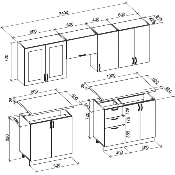 Viktoria t�ydellinen keitti� 240 cm - Valkoinen/tummansininen