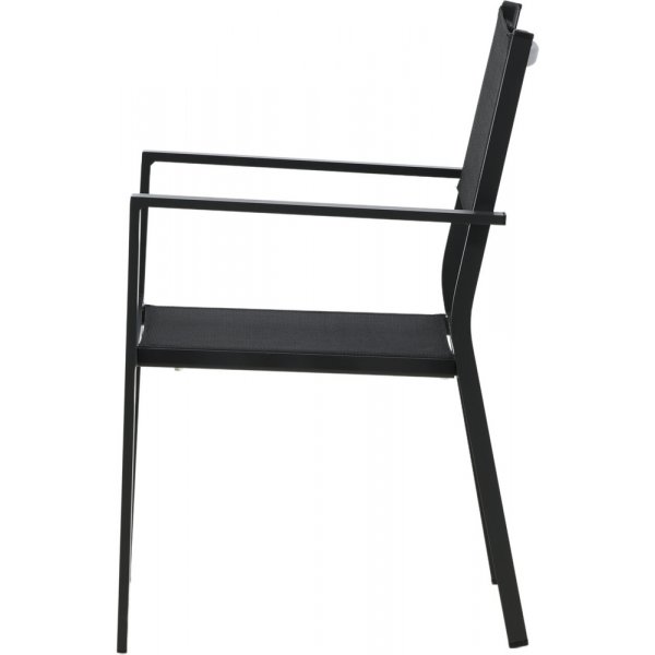 Ruokailuryhm�: 6 tuolia ja ruokap�yt� 205 x 90 cm musta/luonnonv�rinen - Copacabana