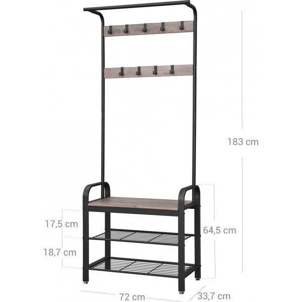 Furir aulakalusteet 72 cm - Harmaa-beige/musta Furir aulakalusteet 72 cm - Harmaa-beige/musta