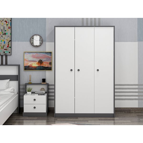 Life-vaatekaappi - antrasiitti/valkoinen Life-vaatekaappi - antrasiitti/valkoinen