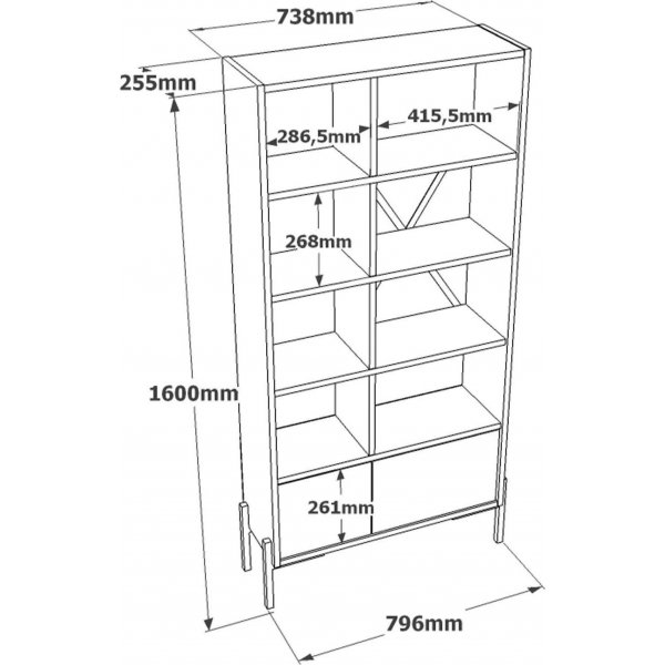 Bruno kirjahylly - huopa/antrasiitti Bruno kirjahylly - huopa/antrasiitti