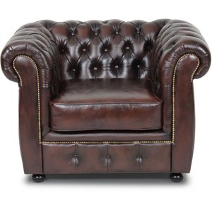 Dublin Chesterfield -nojatuoli - Ruskea nahka