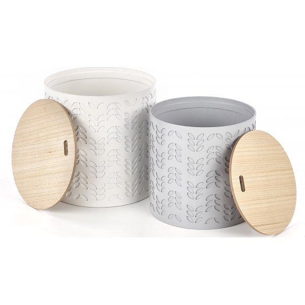 Pinottava Trudie-pöytä - Valkoinen/harmaa Pinottava Trudie-pöytä - Valkoinen/harmaa