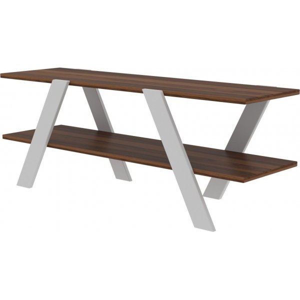 Huhtikuun mediapenkki - Valkoinen/pähkinä Huhtikuun mediapenkki - Valkoinen/pähkinä