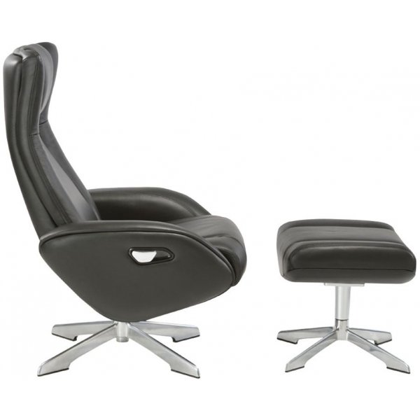 Riga-nojatuoli jalkatuella - musta Riga-nojatuoli jalkatuella - musta