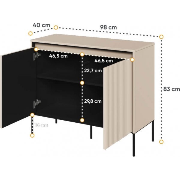 Trendkaappi H83 cm - beige/musta Trendkaappi H83 cm - beige/musta
