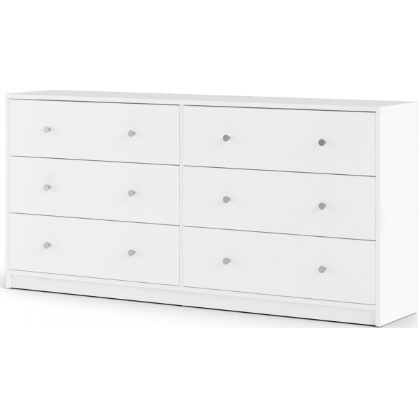 Lipasto, 6 laatikkoa, valkoinen - toukokuu + Huonekalujen jalat Lipasto, 6 laatikkoa, valkoinen - toukokuu + Huonekalujen jalat