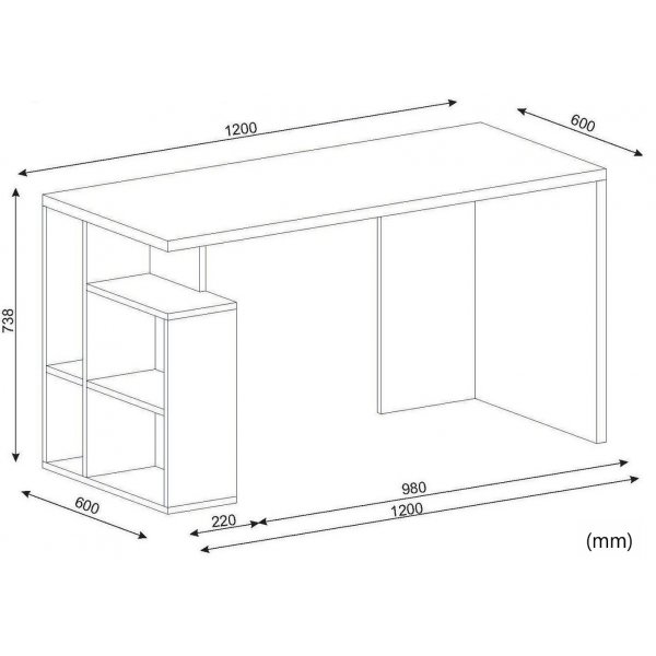 Laban kirjoituspöytä 120x60 cm - Valkoinen/cordoba Laban kirjoituspöytä 120x60 cm - Valkoinen/cordoba