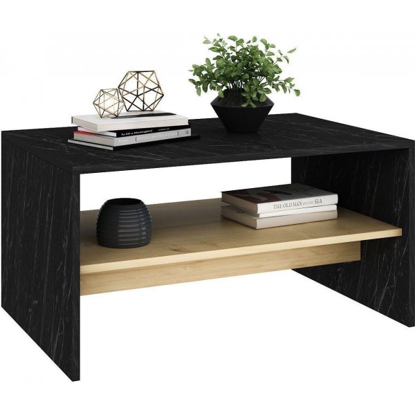 Apollon sohvap�yt� 90 x 45 cm - Musta marmori/safiiri/tammi