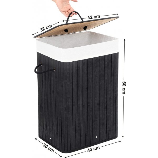 Carolin pyykkikori 72 l - Musta